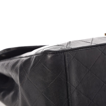 Chanel Lambskin Quilted XL Jumbo Single Flap Black 12 of 13
