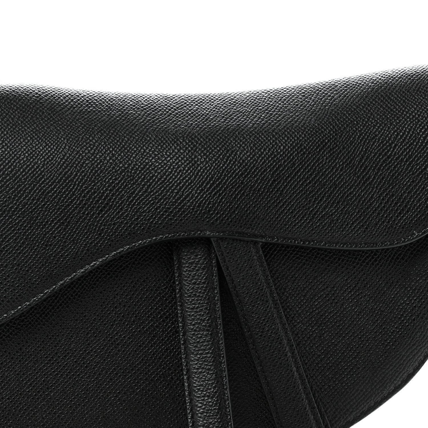 Christian Dior Grained Calfskin Saddle Bag Black 8 of 11