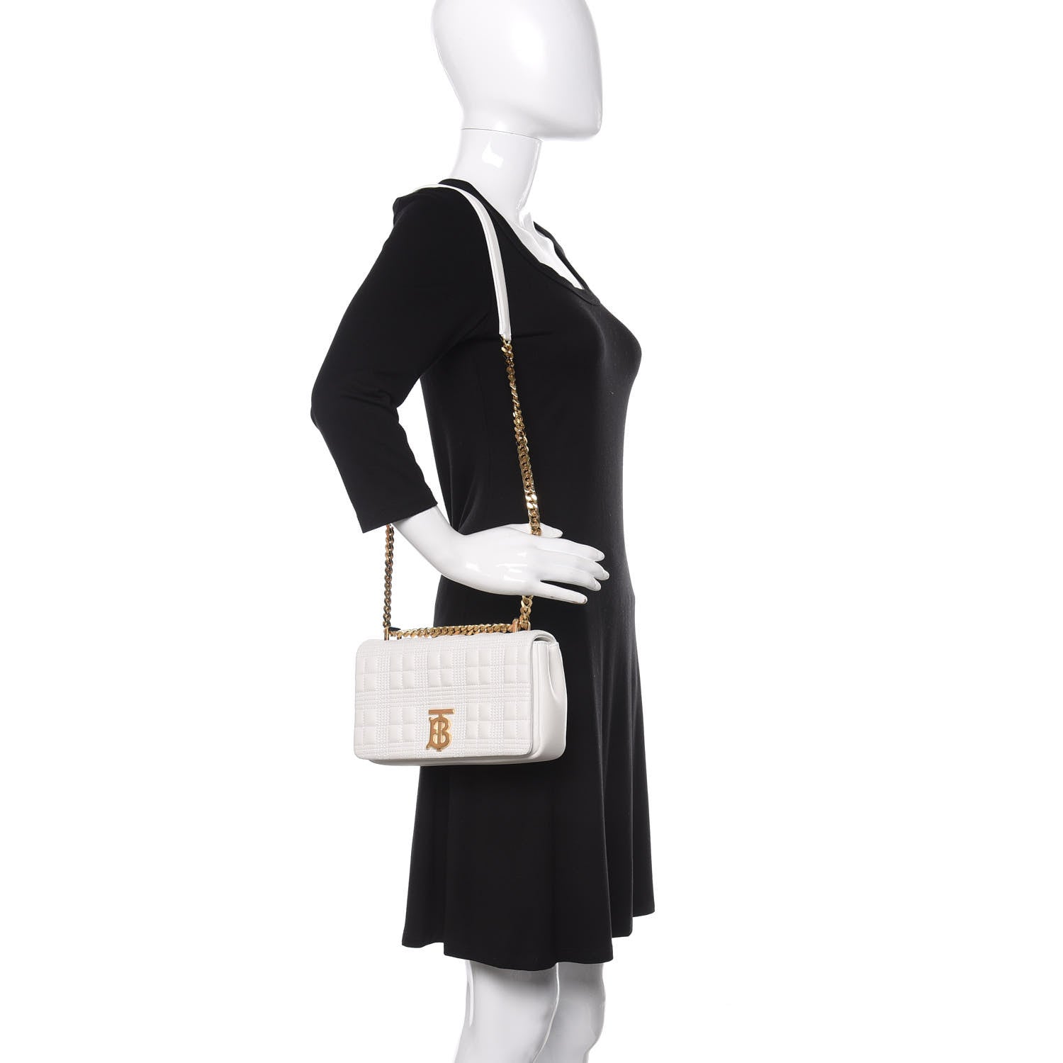 Burberry Lambskin Quilted Small Lola Bag White 2 of 11