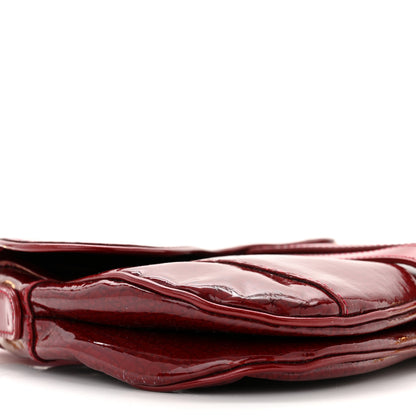 Christian Dior Patent Diorissimo Double Saddle Bag Dark Red 17 of 21