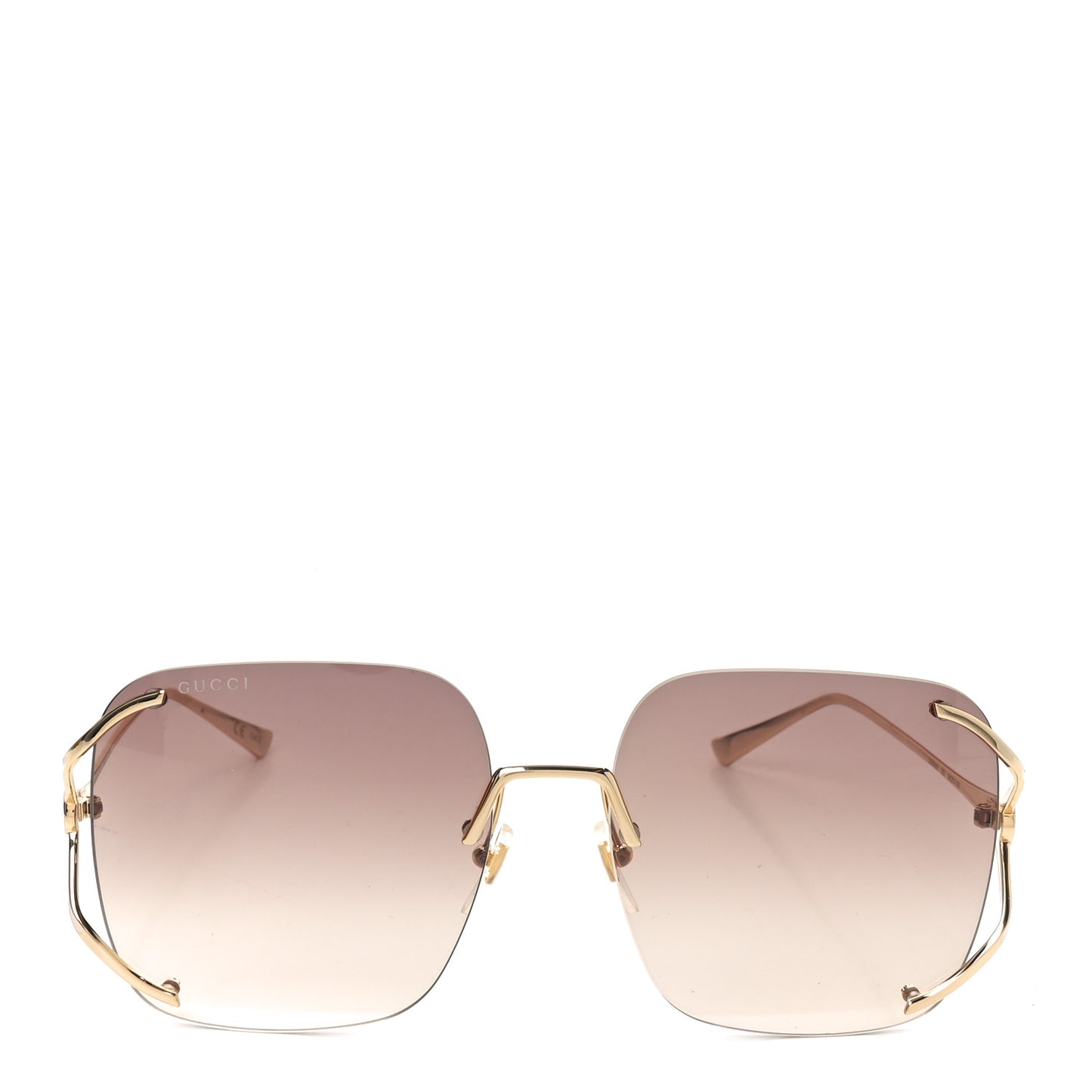 Metal Oversized Sunglasses GG0646S Gold Brown