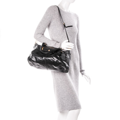 Prada Glace Calf Bowler Black 2 of 7