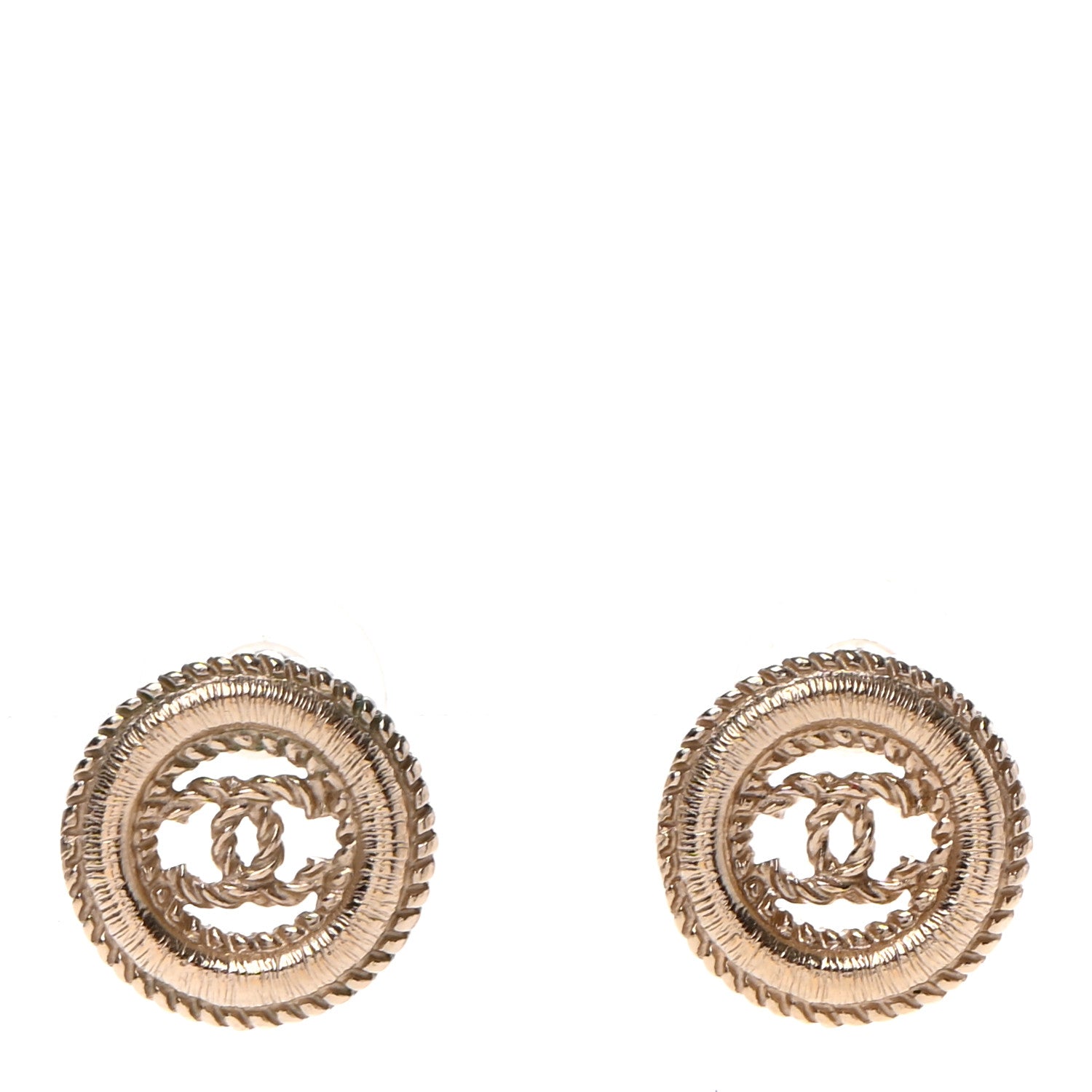 Chanel Twisted CC Earrings Light Gold 1 of 4