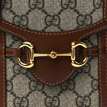 Gucci GG Supreme Monogram Mini Horsebit 1955 Crossbody Bag Beige Brown Sugar 8 of 11