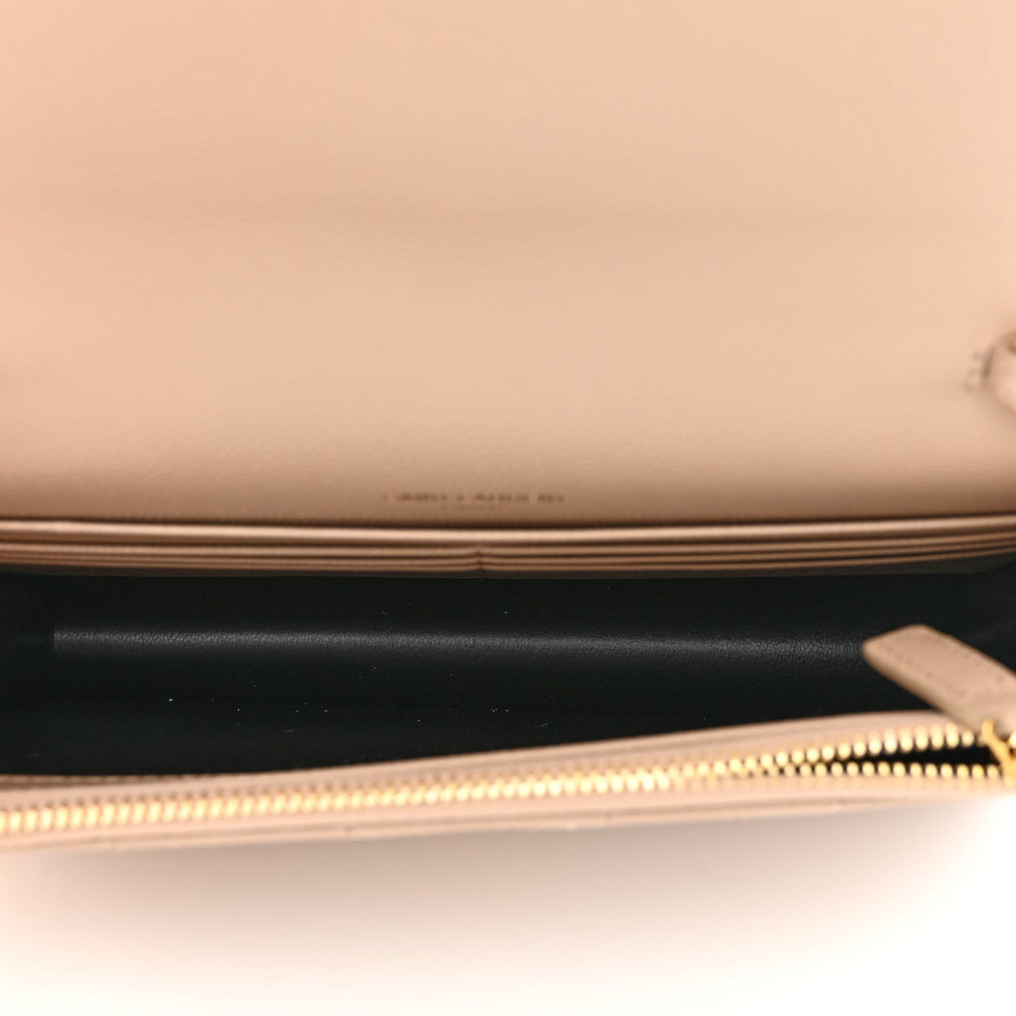 Grain De Poudre Matelasse Chevron Monogram Envelope Chain Wallet Dark Beige