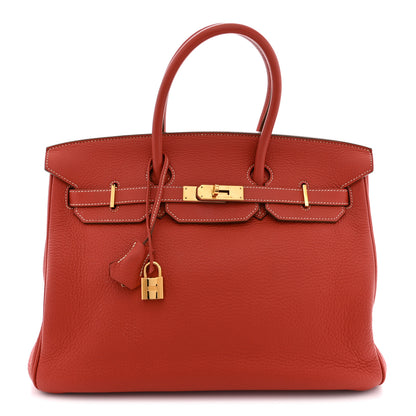 Hermes Taurillon Clemence Birkin 35 Sanguine 1 of 16