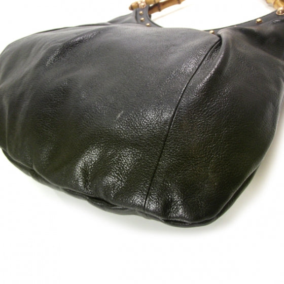 Leather Bamboo Top Handle Tote