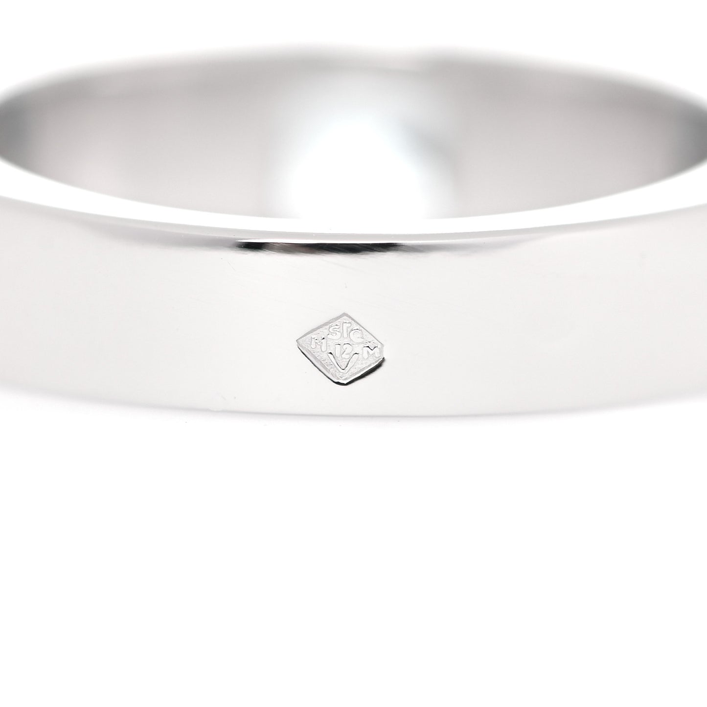 18K White Gold Aquamarine Tank Ring 49 4.75