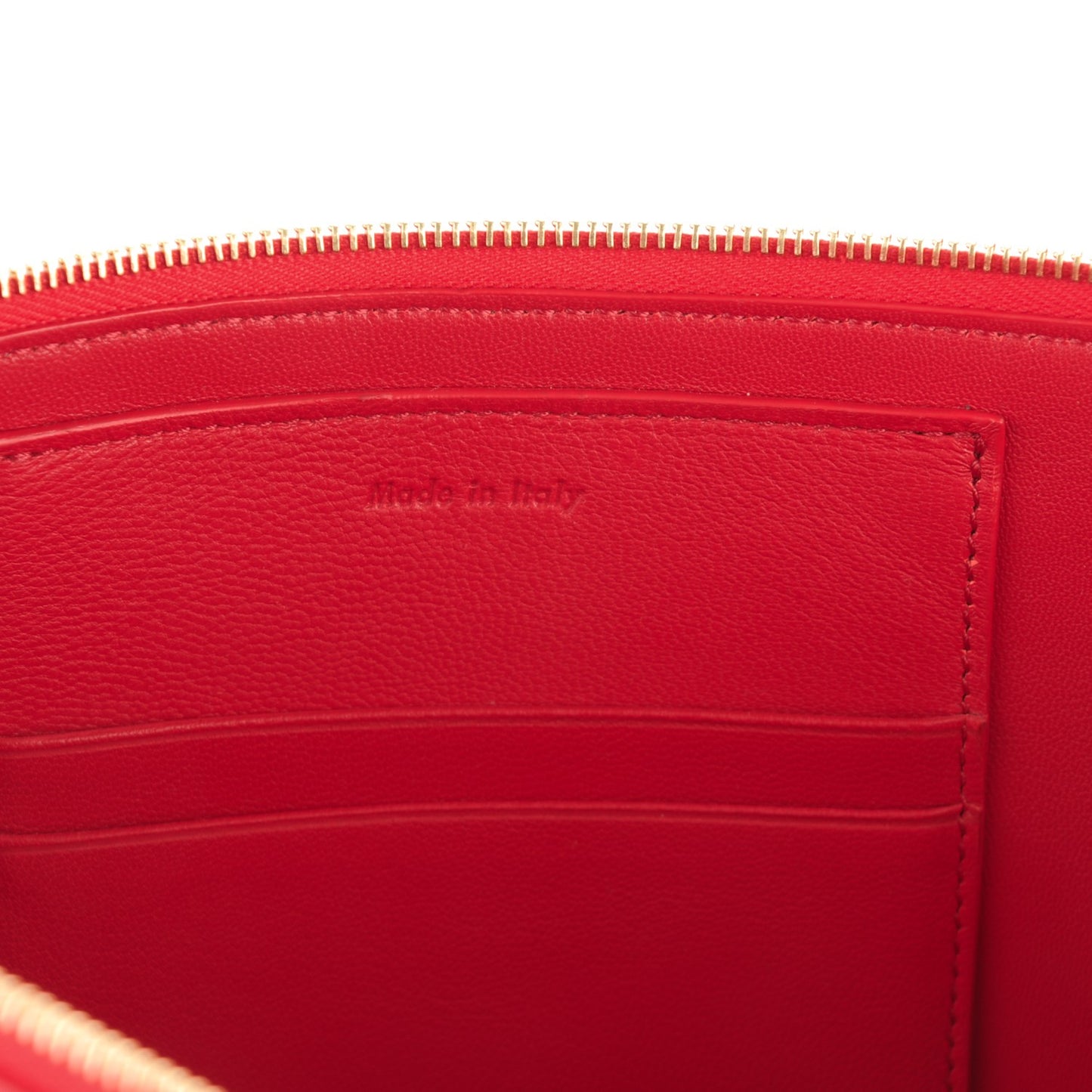 Lambskin Bi-Color Solo Clutch Pouch Carmin Navy