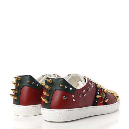 Gucci Calfskin Web Studded Mens Ace Sneakers 9.5 Red 4 of 9