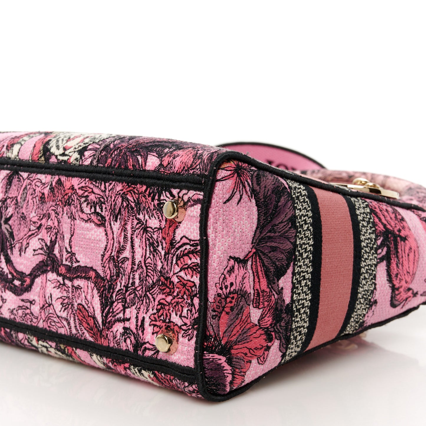 Toile de Jouy Voyage Embroidered Medium Lady D-Lite Fuchsia Multicolor