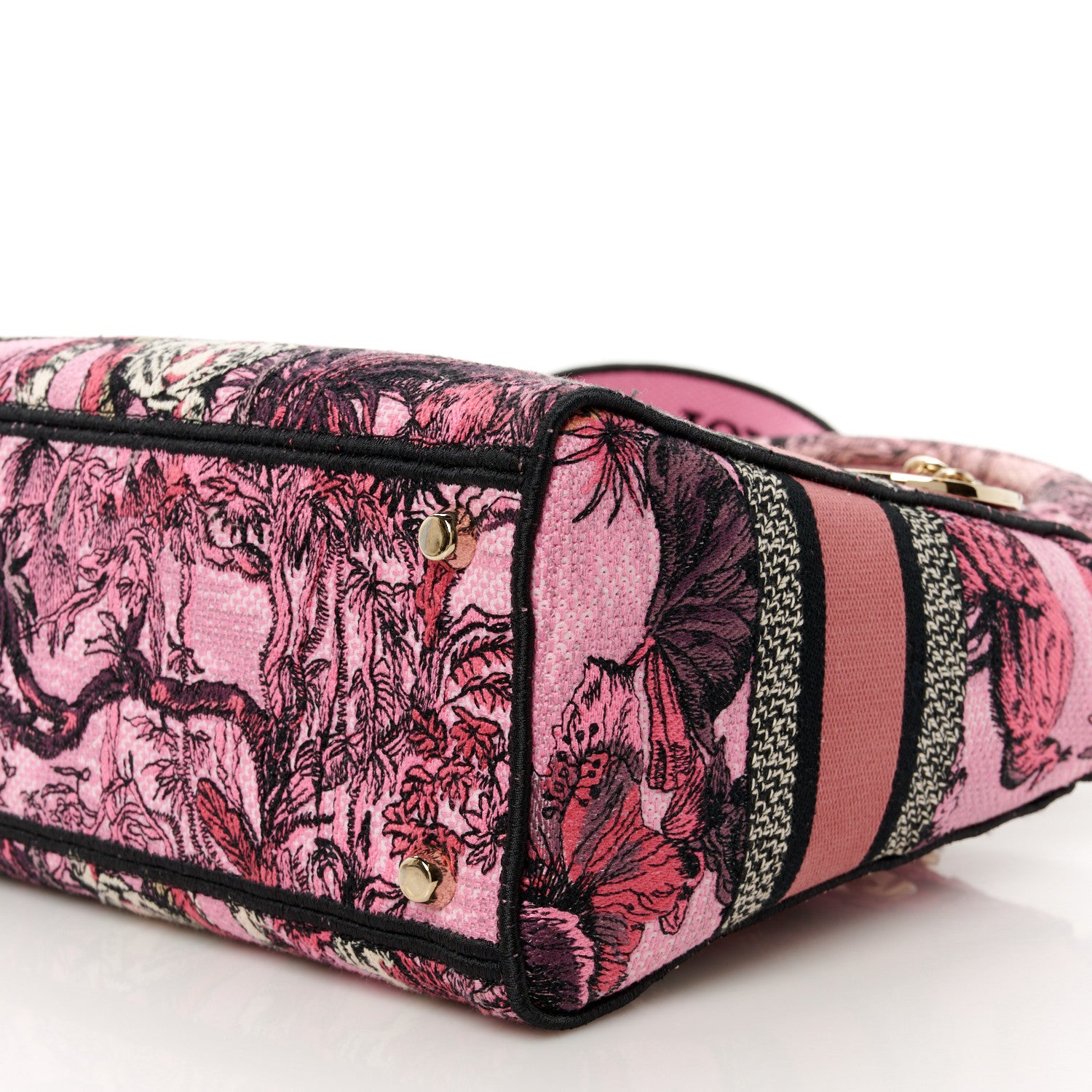 Christian Dior Toile de Jouy Voyage Embroidered Medium Lady D-Lite Fuchsia Multicolor 10 of 10