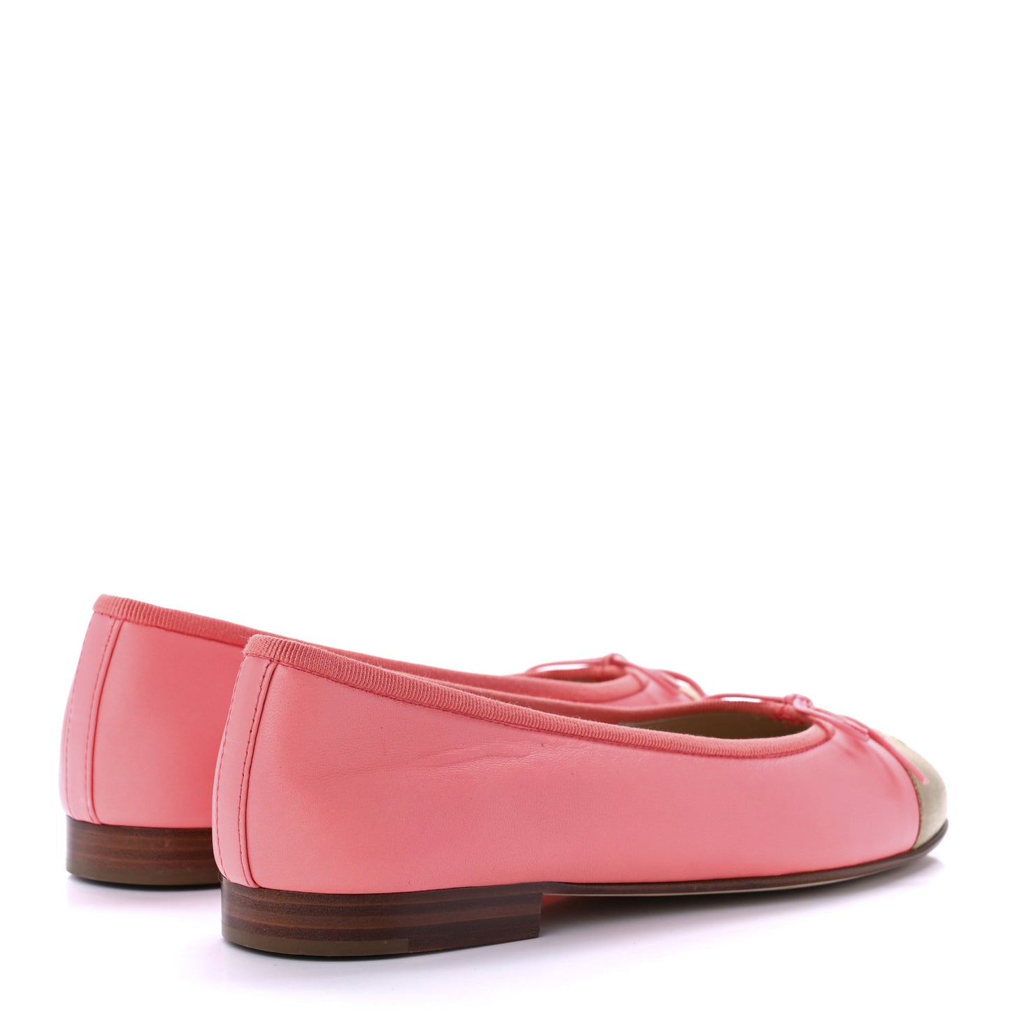 Calfskin Cap Toe Ballerina Flats 37 Pink