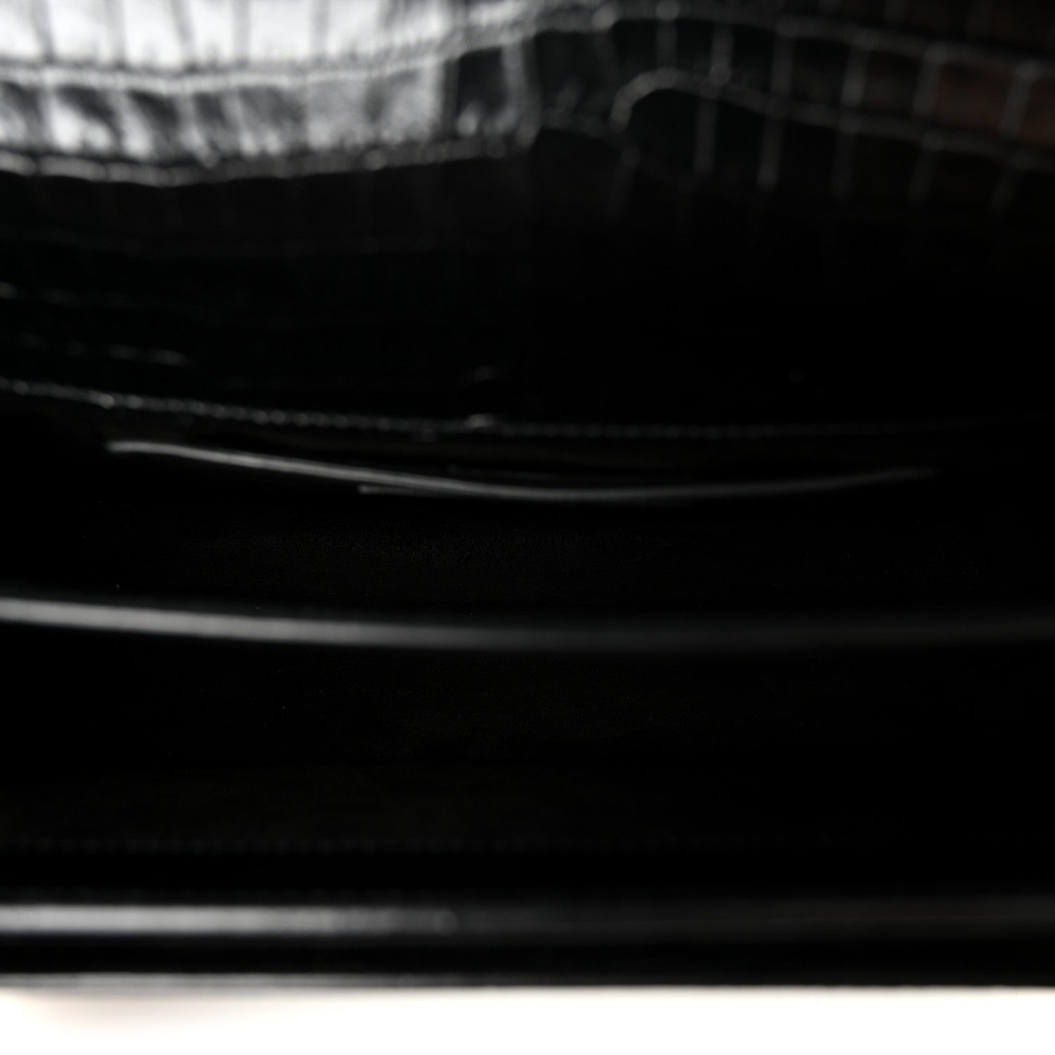Saint Laurent Calfskin Crocodile Embossed Medium Monogram Sunset Black 5 of 10