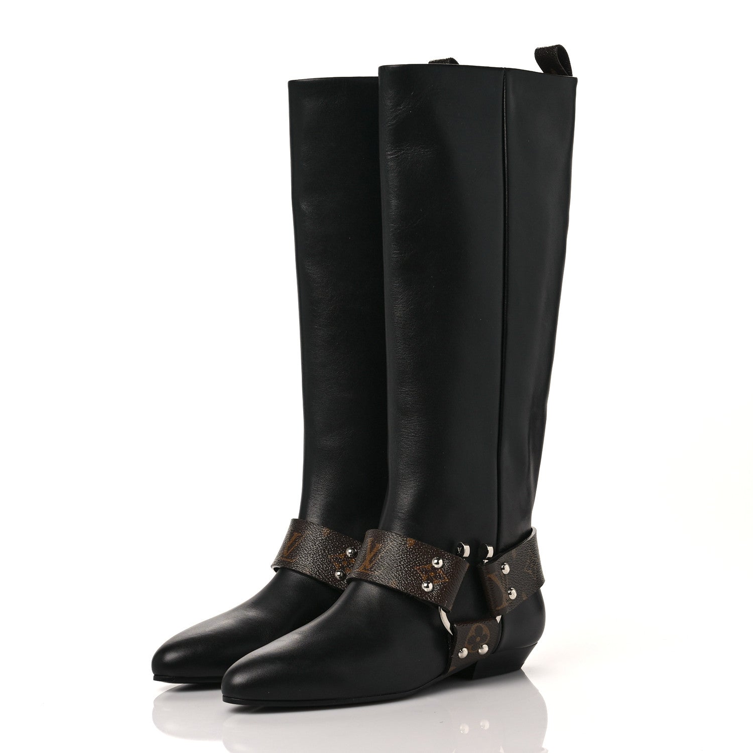 Louis Vuitton Calfskin Monogram Rhapsody High Boots 36 Black 3 of 7