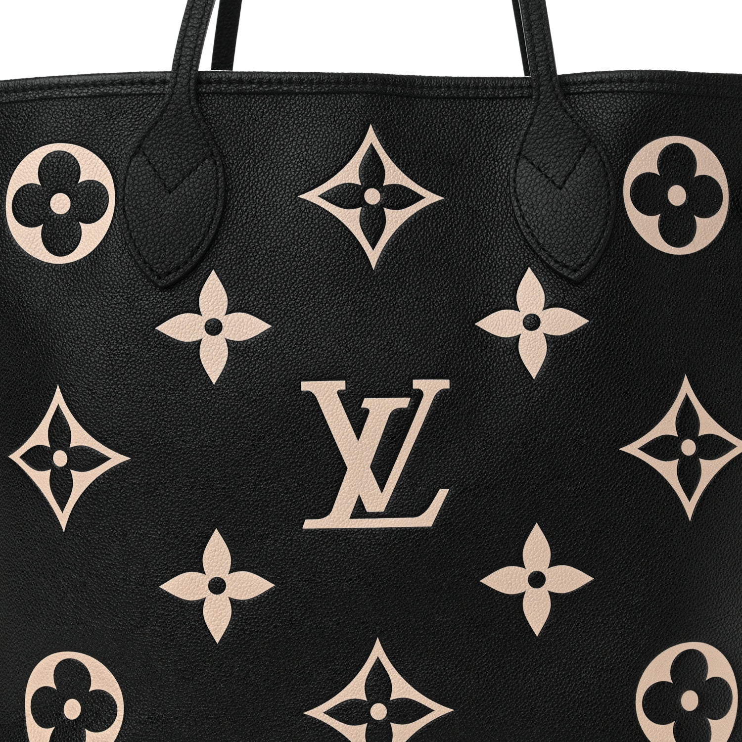 Louis Vuitton Empreinte Monogram Giant Neverfull MM Black Beige 8 of 10