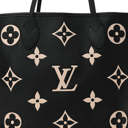 Louis Vuitton Empreinte Monogram Giant Neverfull MM Black Beige 8 of 10