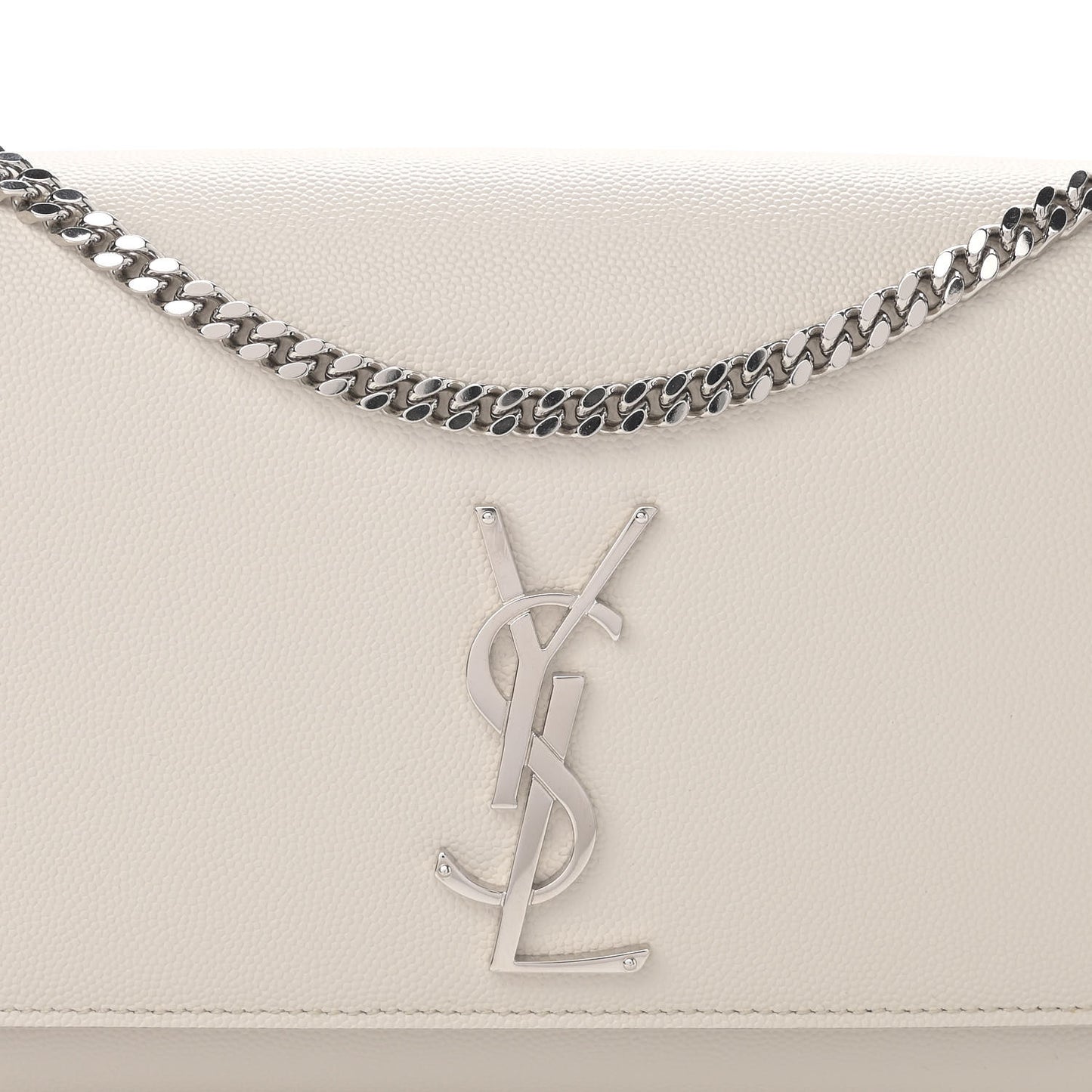 Grain De Poudre Medium Classic Monogram Kate Satchel Icy White
