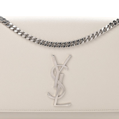 Saint Laurent Grain De Poudre Medium Classic Monogram Kate Satchel Icy White 8 of 11