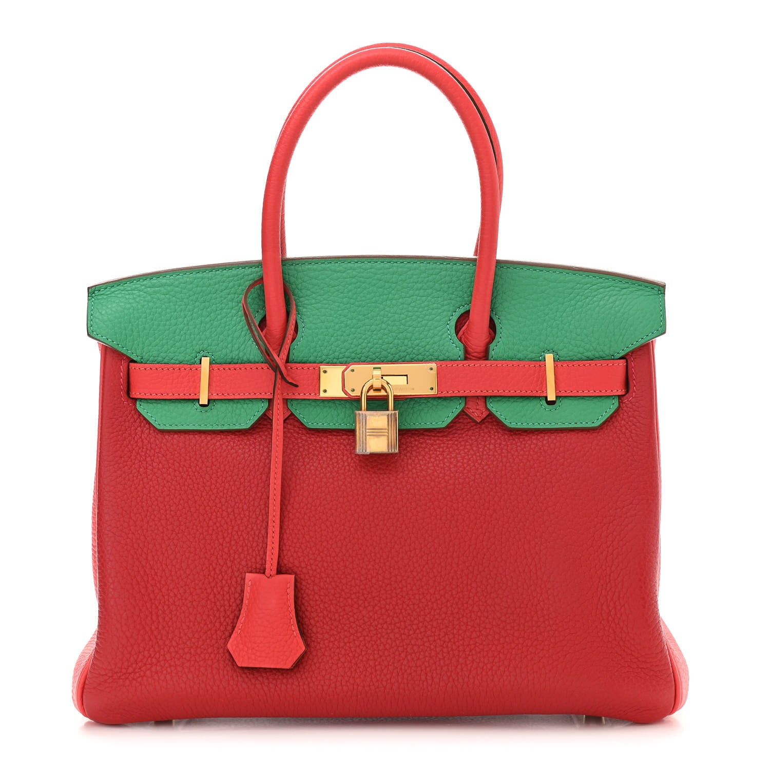 Hermes Togo Horseshoe Birkin 30 Rouge Casaque Rose Jaipur Menthe 1 of 10