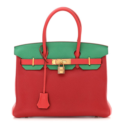 Hermes Togo Horseshoe Birkin 30 Rouge Casaque Rose Jaipur Menthe 1 of 10
