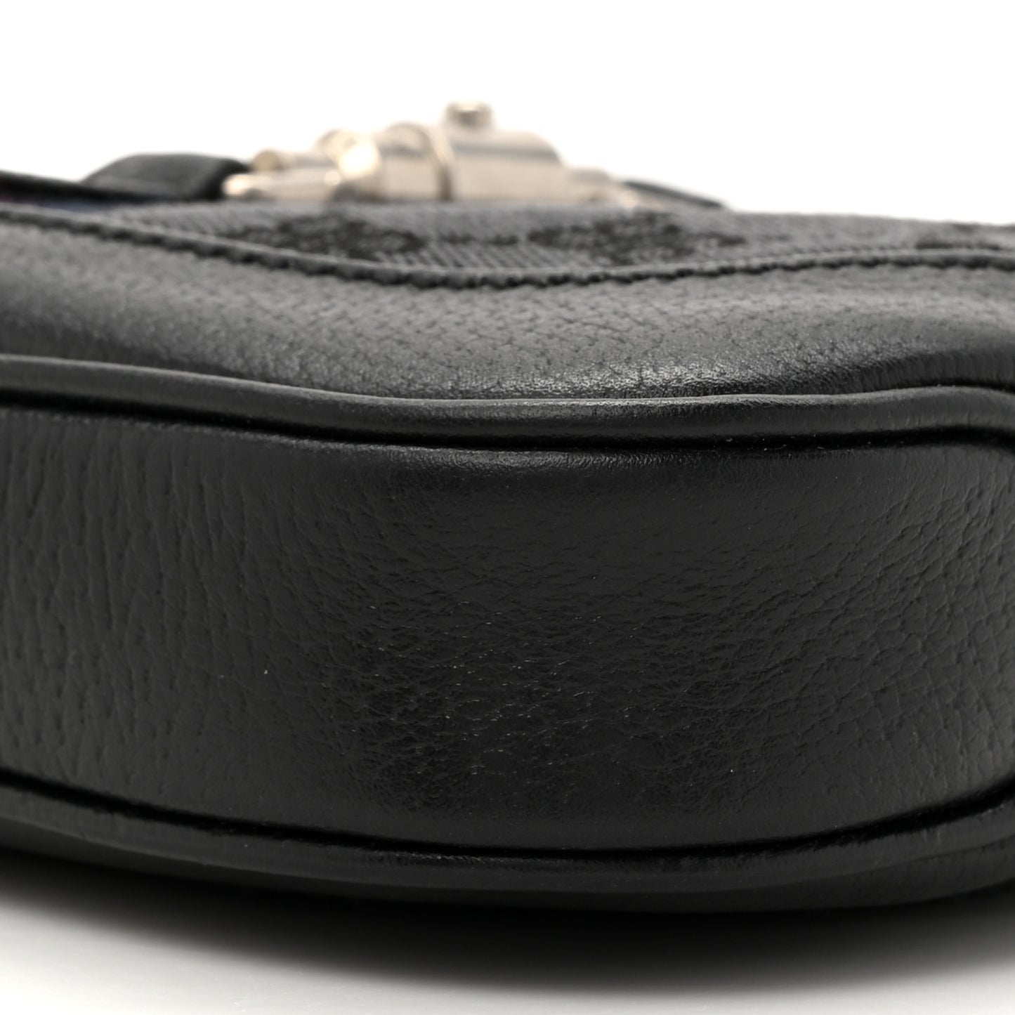 X BALENCIAGA BB Monogram Calfskin Web Mini Jackie 1961 Hobo Black