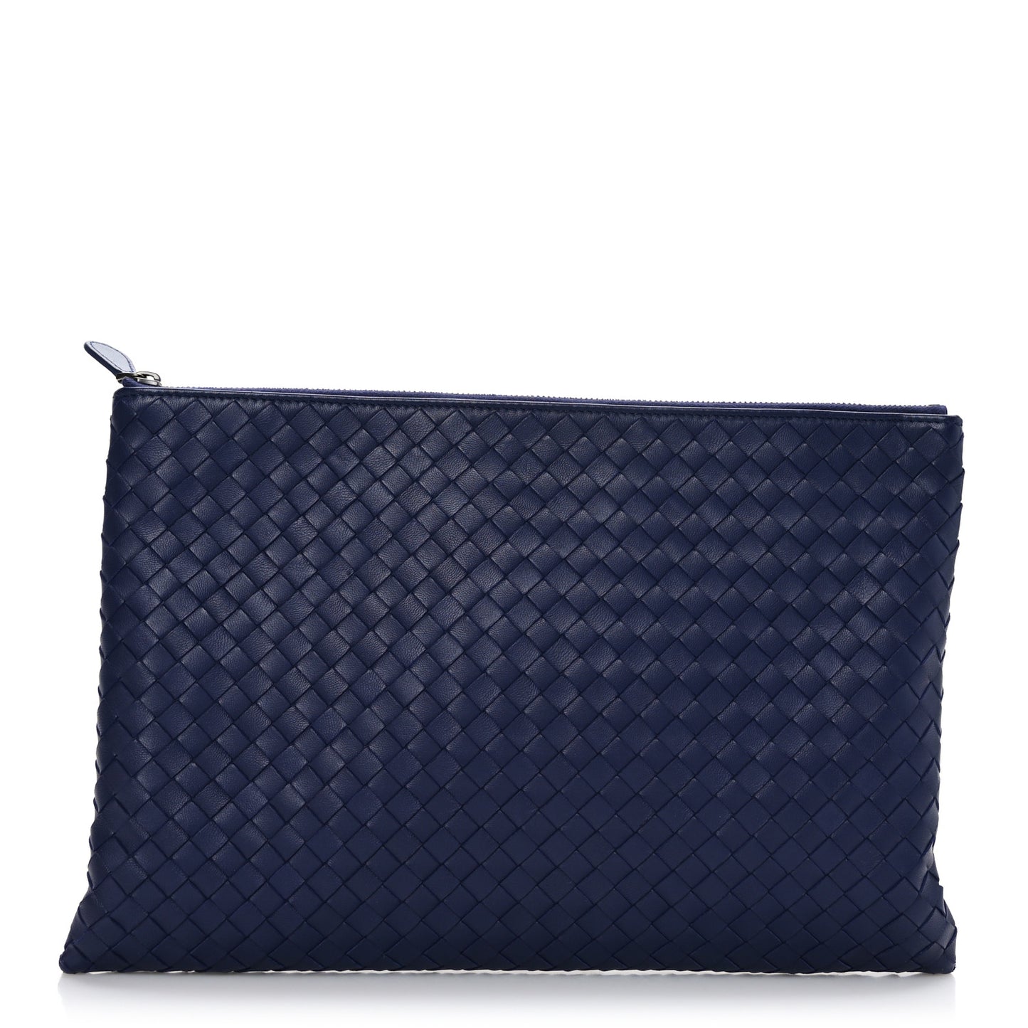 Nappa Intrecciato Large Zip Pouch Atlantic