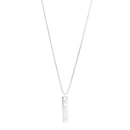 Tiffany Sterling Silver 1837 Bar Pendant Necklace 1 of 7