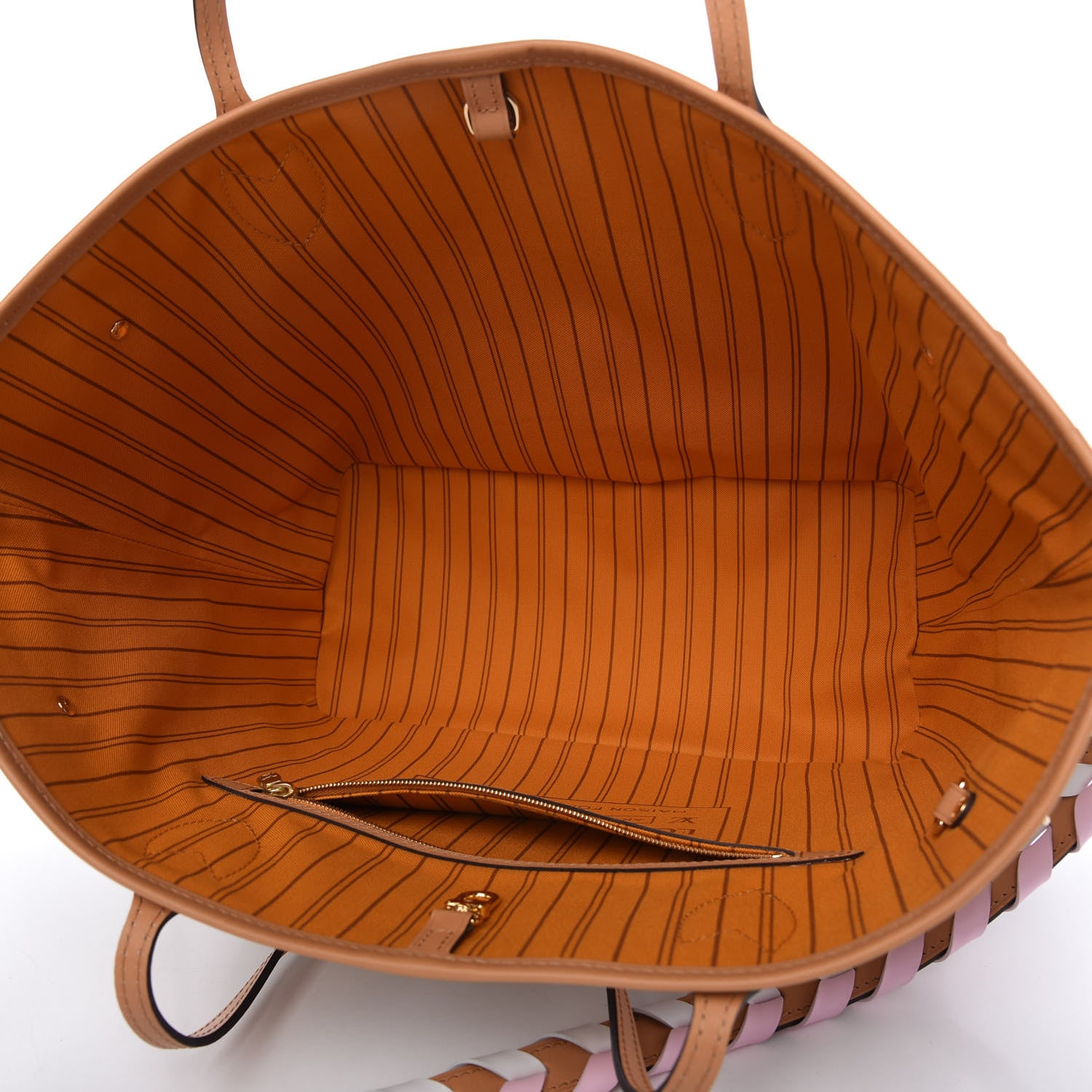 Louis Vuitton Damier Azur Braided Neverfull MM Pink 5 of 9