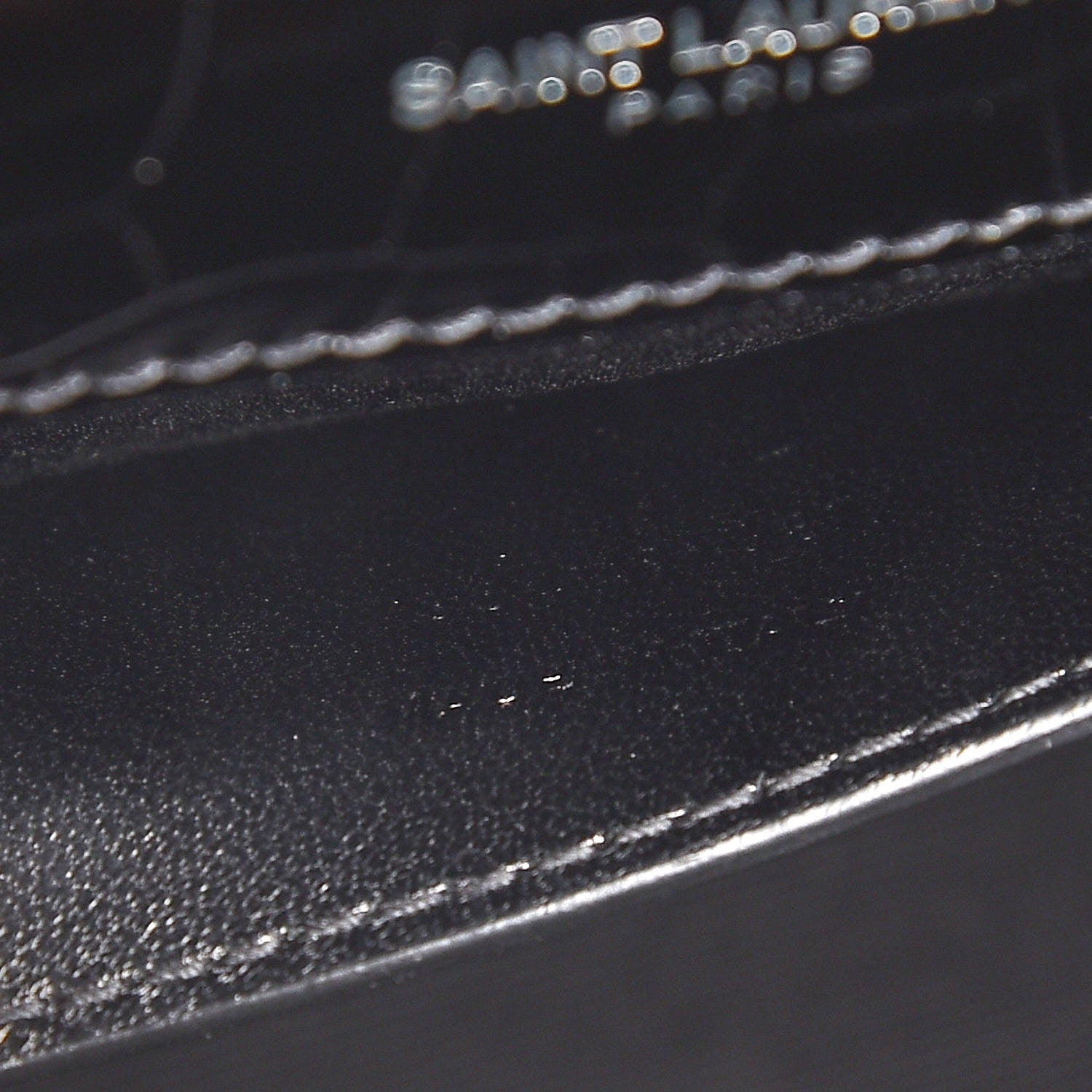 Saint Laurent Calfskin Crocodile Embossed Medium Classic Monogram Kate Tassel Satchel Black 8 of 8