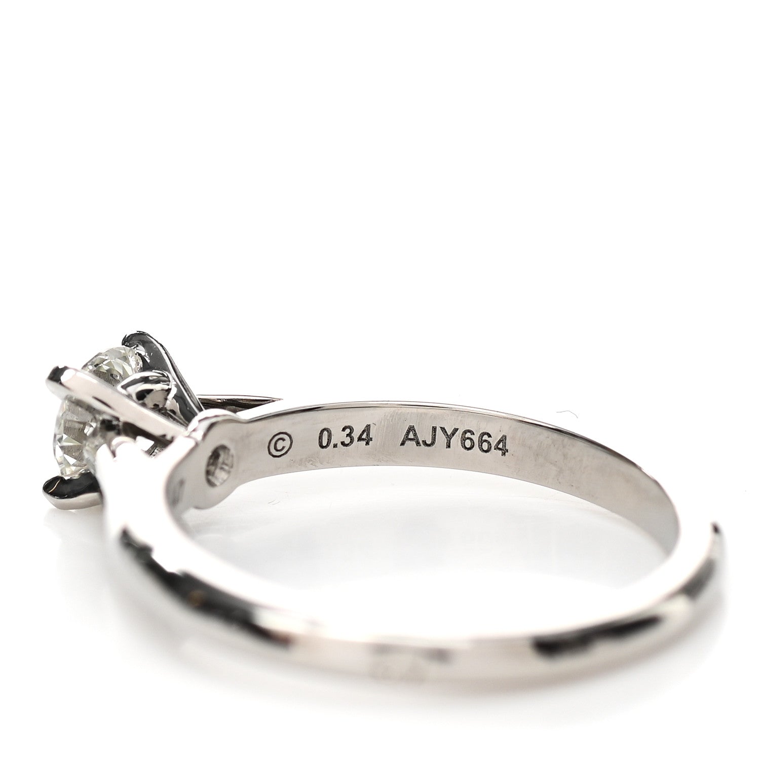 Cartier Platinum Diamond .34ct 1895 Solitaire Engagement Ring 47 4 6 of 8