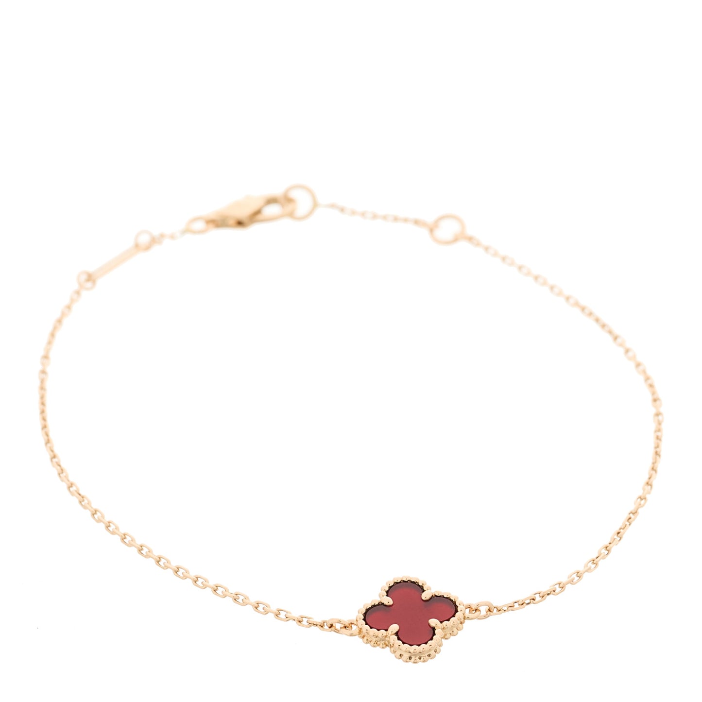 18K Rose Gold Carnelian Sweet Alhambra Bracelet