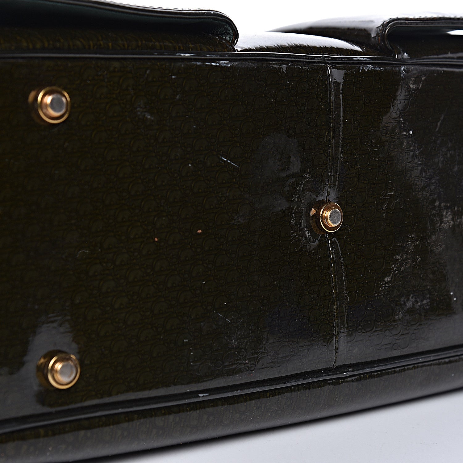 Christian Dior Patent Diorissimo Saddle Bowler Green 8 of 15
