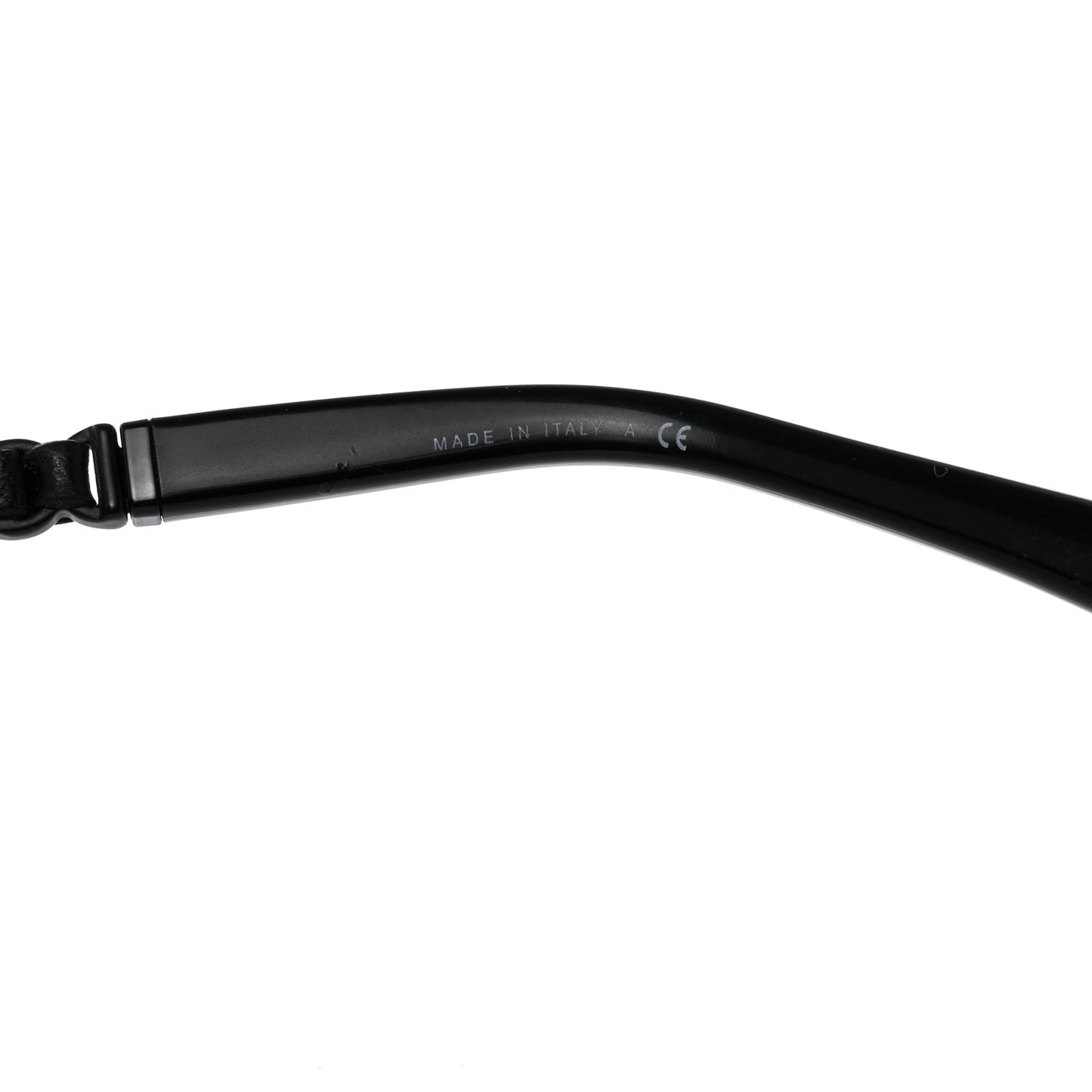 Metal Calfskin Round Chain Sunglasses 4265-Q Black