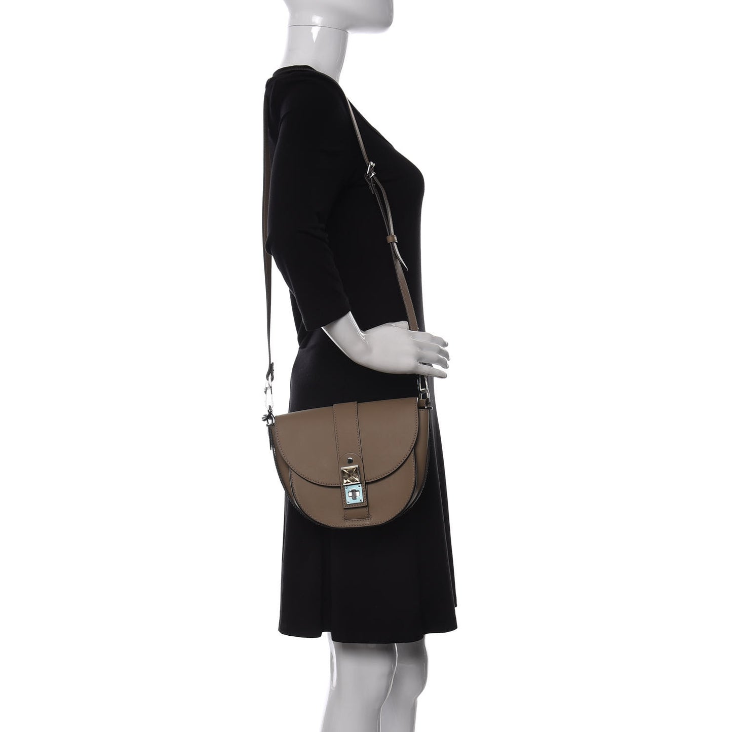 Calfskin PS11 Small Saddle Bag Light Taupe