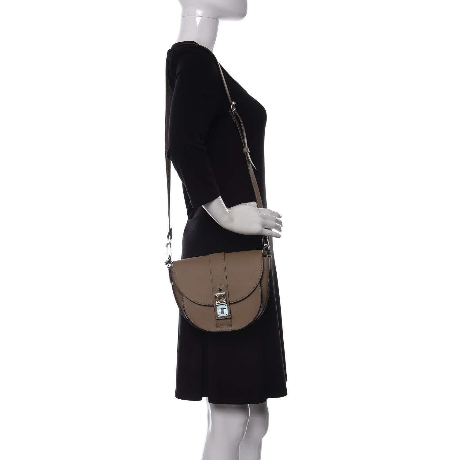 Proenza Schouler Calfskin PS11 Small Saddle Bag Light Taupe 2 of 9