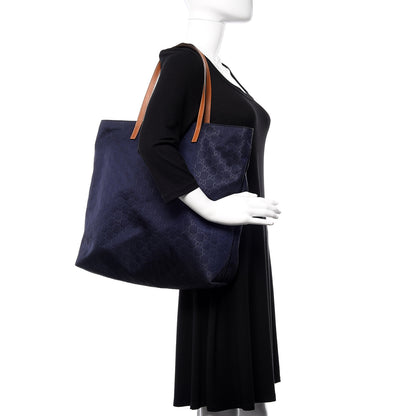 Gucci Nylon Monogram Large Tote Navy 2 of 11