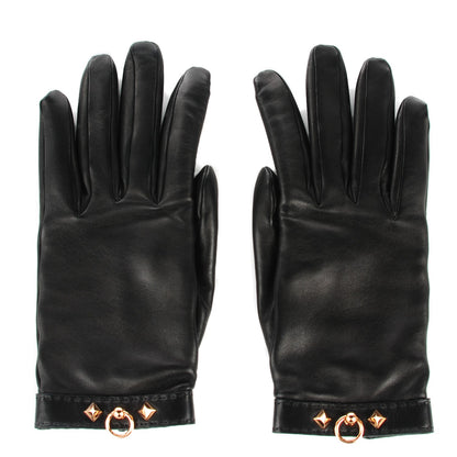 Hermes Lambskin Louise Gloves 7.5 Black 1 of 6