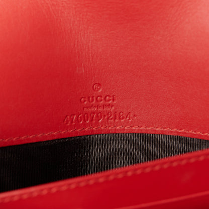 Gucci Calfskin Queen Margaret Chain Wallet Blue Agata Hibiscus Red Mystic White 6 of 9