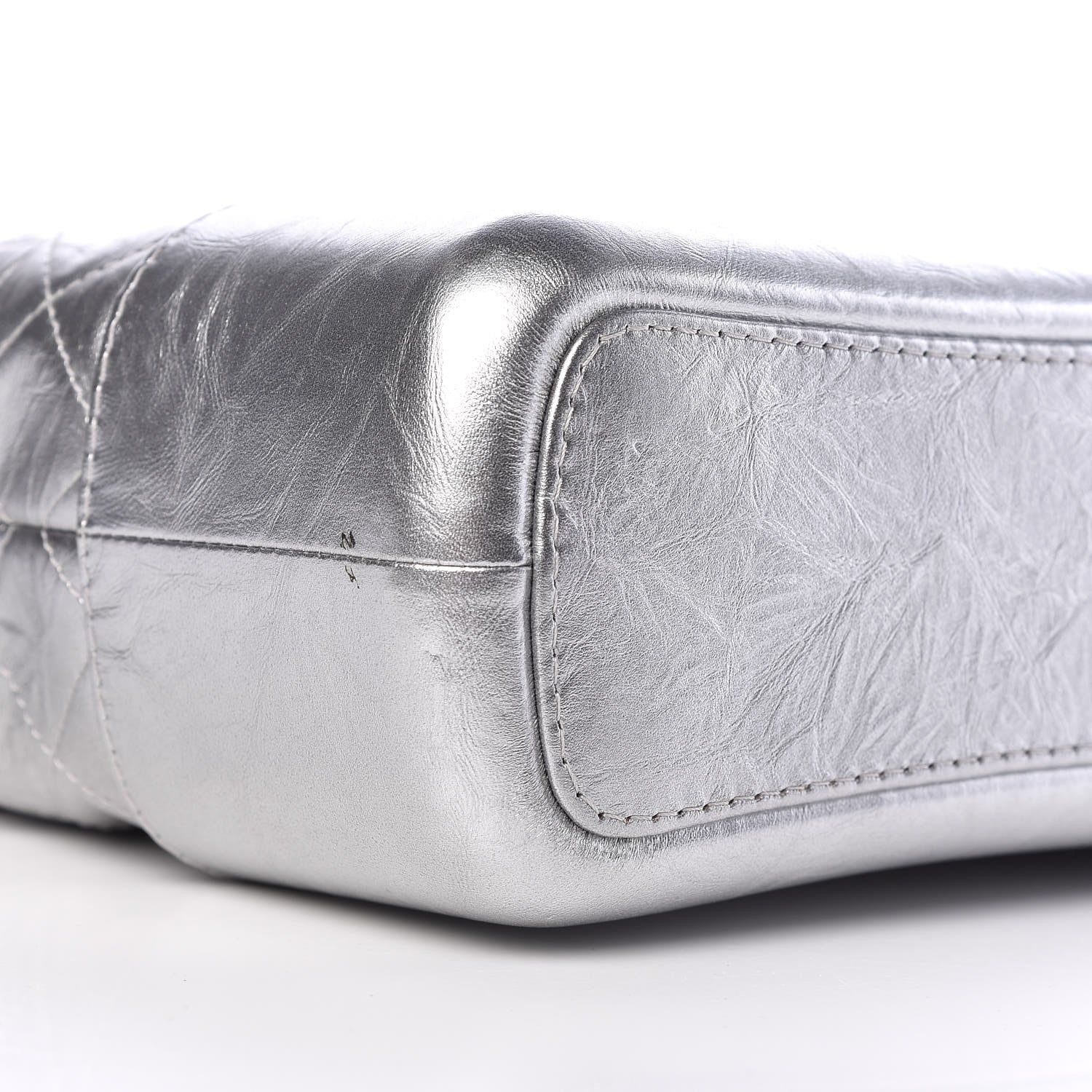 Chanel Metallic Lambskin Calfskin Quilted Medium Gabrielle Hobo Silver 6 of 11