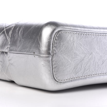 Chanel Metallic Lambskin Calfskin Quilted Medium Gabrielle Hobo Silver 6 of 11