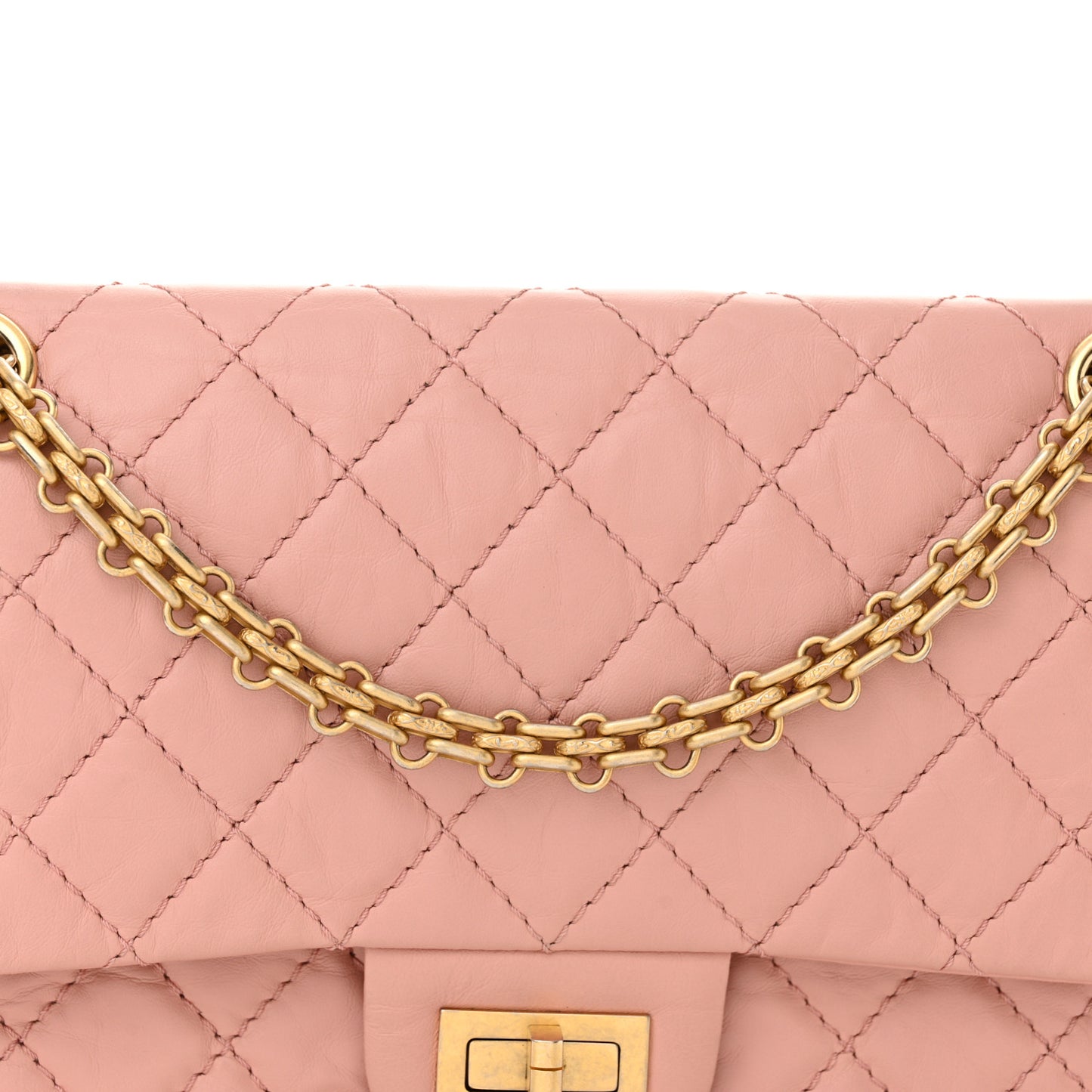 Aged Calfskin Quilted 2.55 Reissue 225 Flap Pink