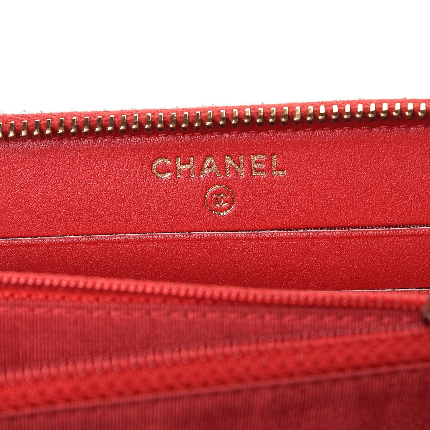 Chanel Caviar Quilted Small Filigree Zip Around Wallet Red 6 of 10