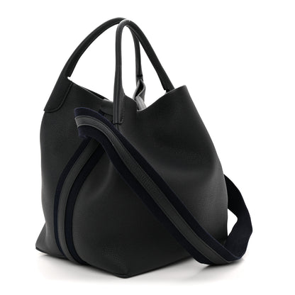Loro Piana Grained Calfskin Large Bale Bag Navy Blue 4 of 10