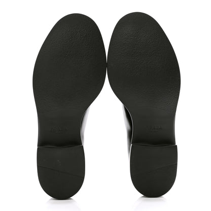 Prada Spazzolato Lace Up 50mm Loafers 39 Black 5 of 9