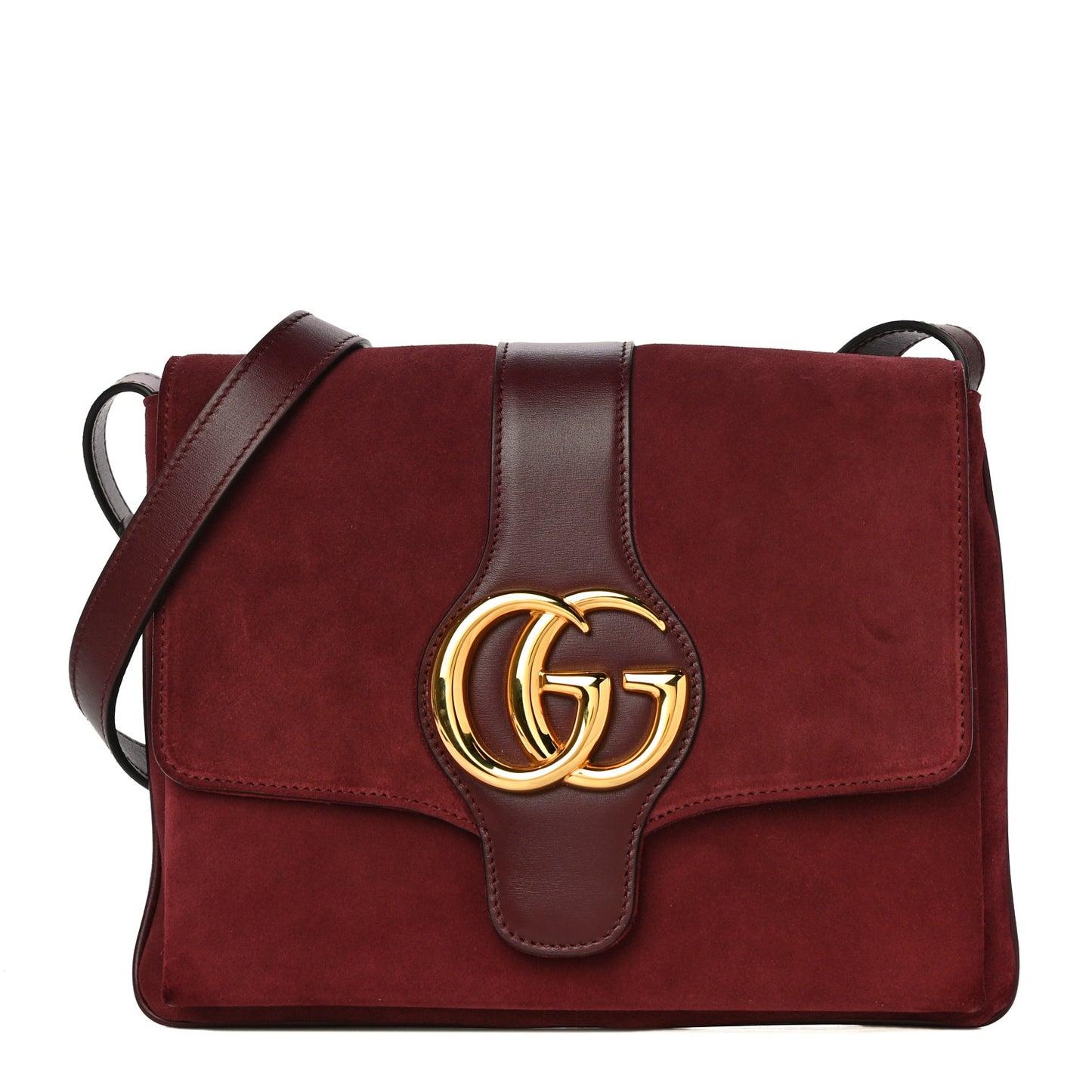 Suede Medium Arli Flap Shoulder Bag Vintage Bordeaux
