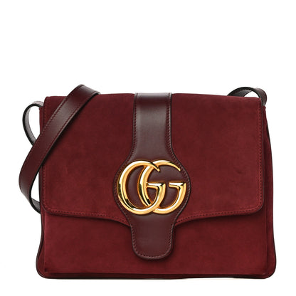 Gucci Suede Medium Arli Flap Shoulder Bag Vintage Bordeaux 1 of 30