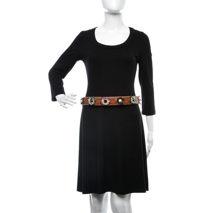 Fendi Calfskin Flowerland Belt 85 30 Brown Multicolor 2 of 5