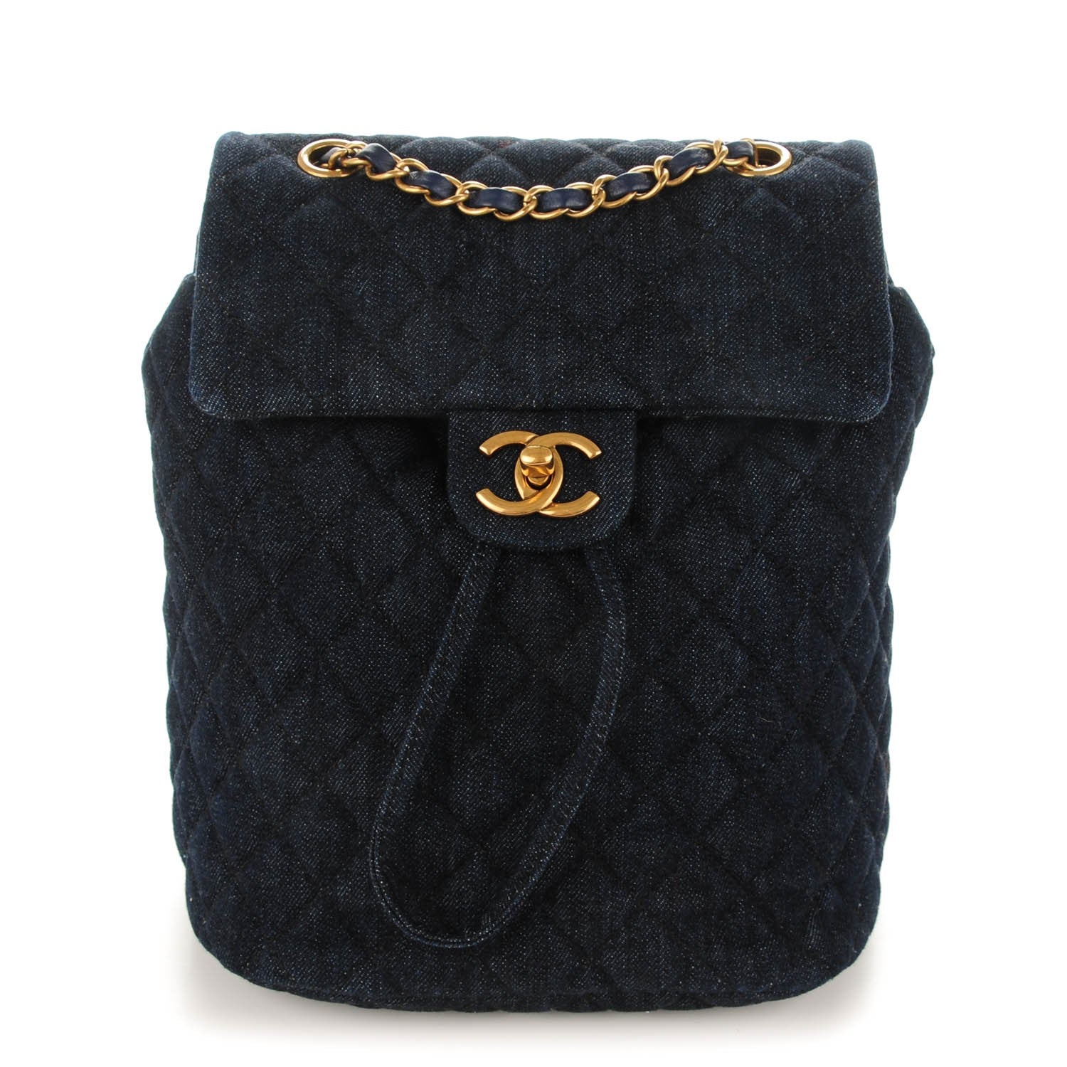 Chanel Washed Denim Quilted Small Urban Spirit Backpack Dark Blue 1 of 7