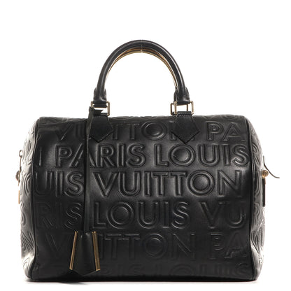 Louis Vuitton Calfskin Embossed Speedy Cube 30 Black 1 of 7